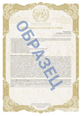 Образец Приложение к СТО 01.064.00220722.2-2020 Дербент Сертификат СТО 01.064.00220722.2-2020 